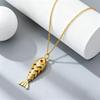 European Retro Koi Titanium Steel Necklace - Elegant Gold Swingable Design