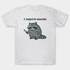 Asiatische Größe Herren Schwarzes T-Shirt mit Aufdruck Ich brauche Snacks Kein-Schnitt-Druck Baumwoll-T-Shirt
