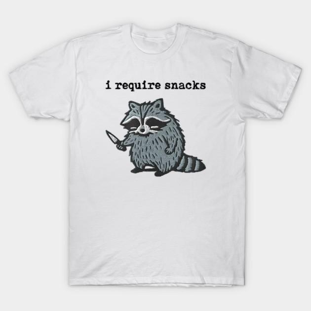 Asian Size Men Black Print T-shirt I-Require-Snacks No-Cut Print Cotton Tshirt 3XL белый