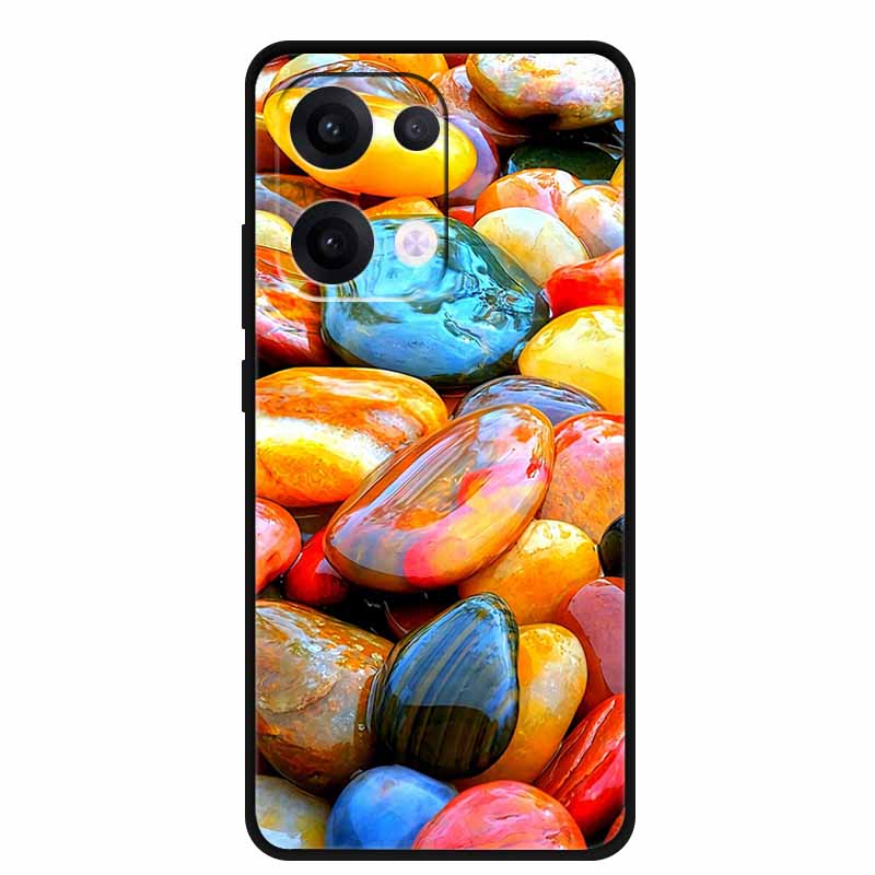For Oppo Reno13 5G Case Soft TPU Cute Cartoon Silicon Back Cover for Oppo Reno 13 Pro Phone Cases Reno13Pro 13Pro 5G Black Shell