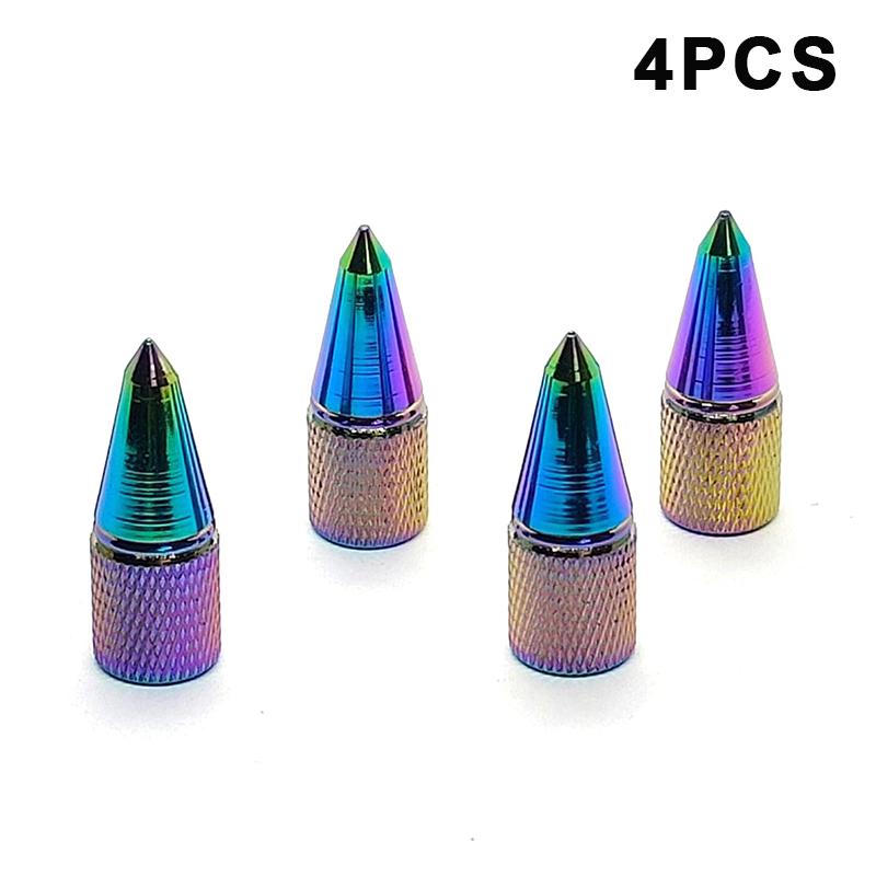 4/5PCS Tire Valve Stem Caps Anodized Aluminum Wheel Valve Covers Accessories Universal Cars SUVs Bikes Trucks And Motorcycles·