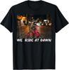 We Ride At Dawn Funny Racoon Riding Tricycle Chaotic Meme Unisex T-Shirt