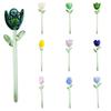Delicate Glass Keepsake Mini Flower Ornament Handmade Colored Miniature Collectible Art Tiny Decoration for Table Centerpiece Bookshelves Micro