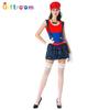 Orgy Party Adult Costume Mario Cosplay Sequins Strap Skirt Cartoon Game Uniform