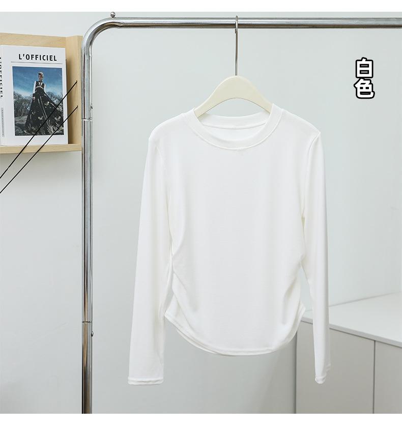 

Женская футболка с длинным рукавом и эластичной основой на весну и осень One size белый