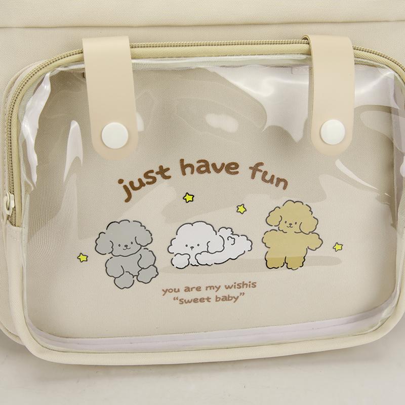 Puppy Pattern Schoolbag Student Large Capacity Backpack Women's Color Contrast Backpack