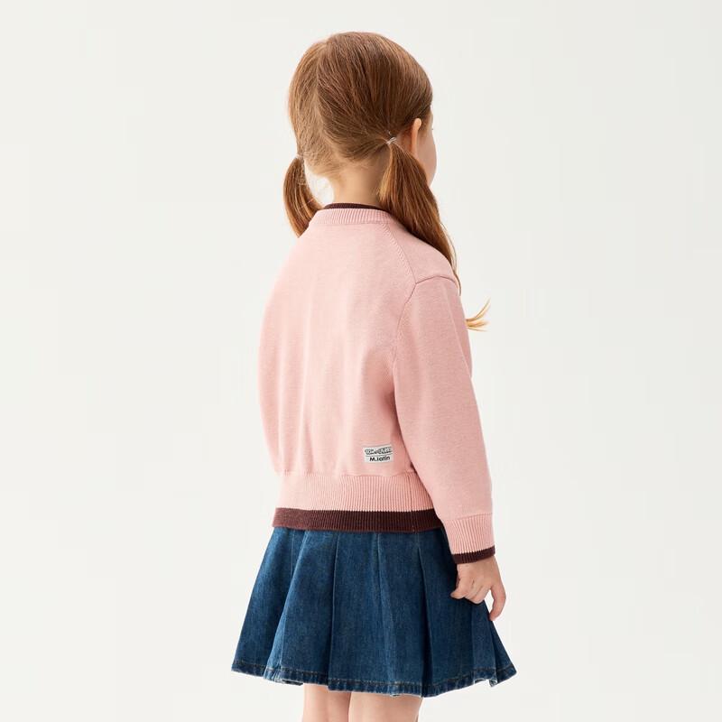 M.Latin Kids  Tom & Jerry Color Block Faux Two-Piece Cardigan Sweater 140