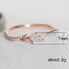 Eleganter weißer Zirkonia-Blatt-Verlobungsring für Damen Süßer Statement-Schmuck