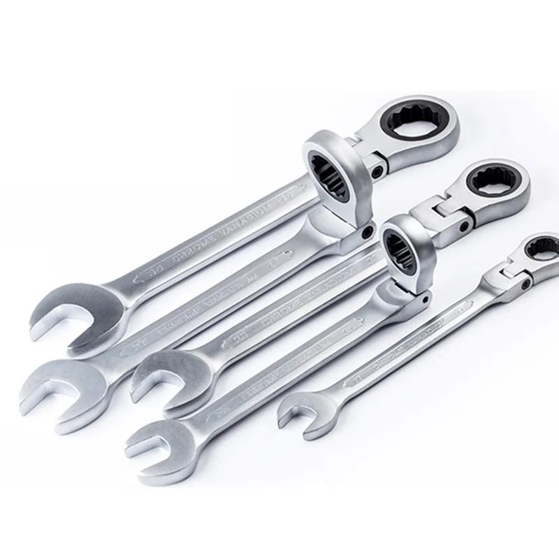 Combination Ratchet Wrench , with Flexible Head, Dual-purpose Ratchet Tool, Ratchet Combination Set 180 Degrees Flexible Open