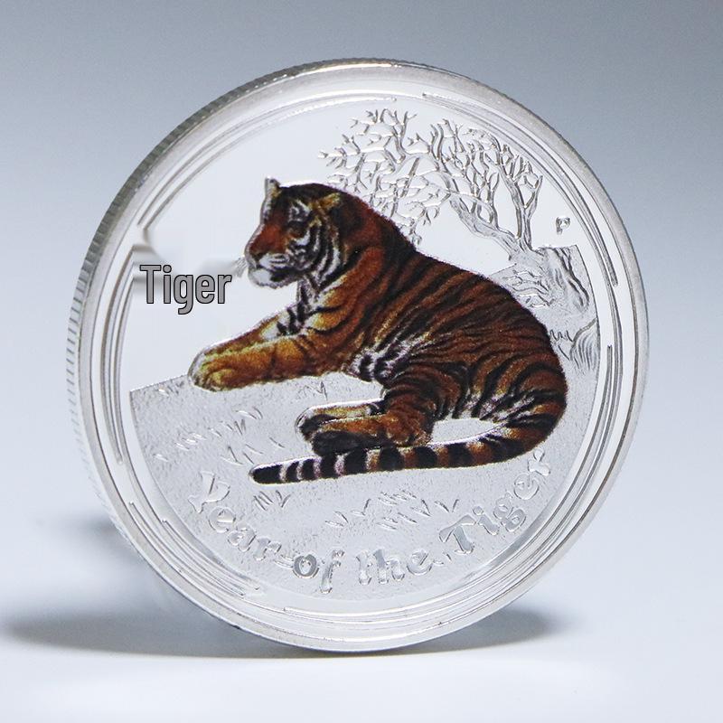 I lager: Förgyllda Stjärnteckenmynt - Drake, Tiger, Hund, Oxe