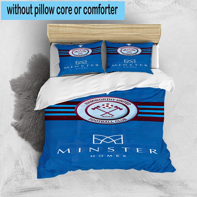 3PCS Football Club Ham-worthy Homes Bedding Set,Including 1pc Duvet Cover And 2pcs Pillowcases Perfect for Bedroom, Dormitory, Fan Christmas Gift