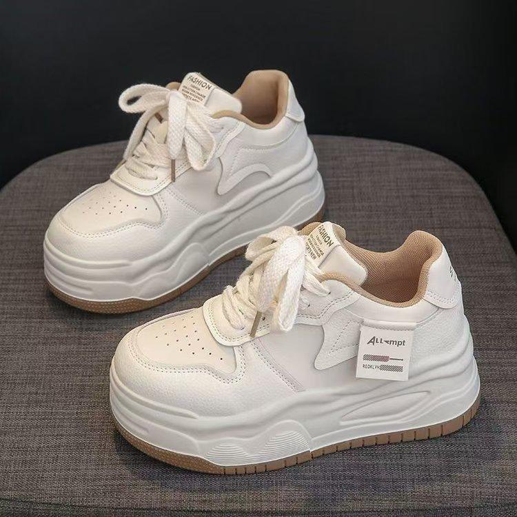 Panda little white shoes women's 2025 spring and autumn new casual thick-soled heightening dad shoes muffin sole small board shoes