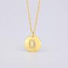 Round Pendant Necklace with Micro-Set Cubic Zirconia Letter D