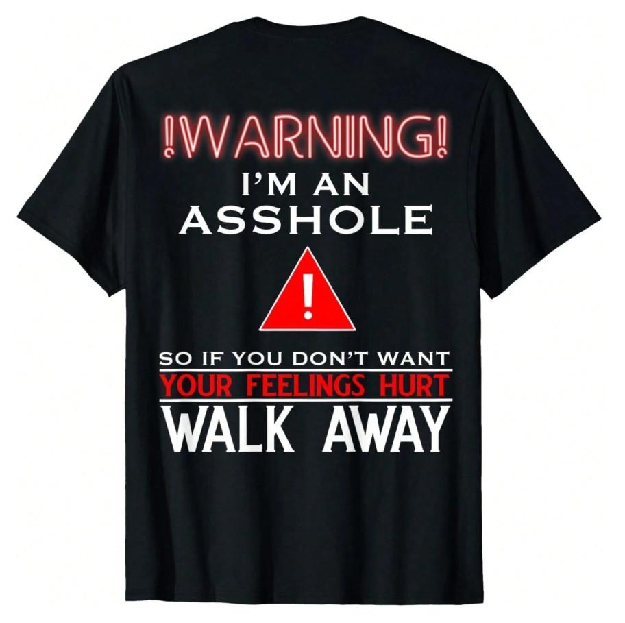 

Anti Social Shirt Warning I m An As*Hole T-Shirt Adult Humor M