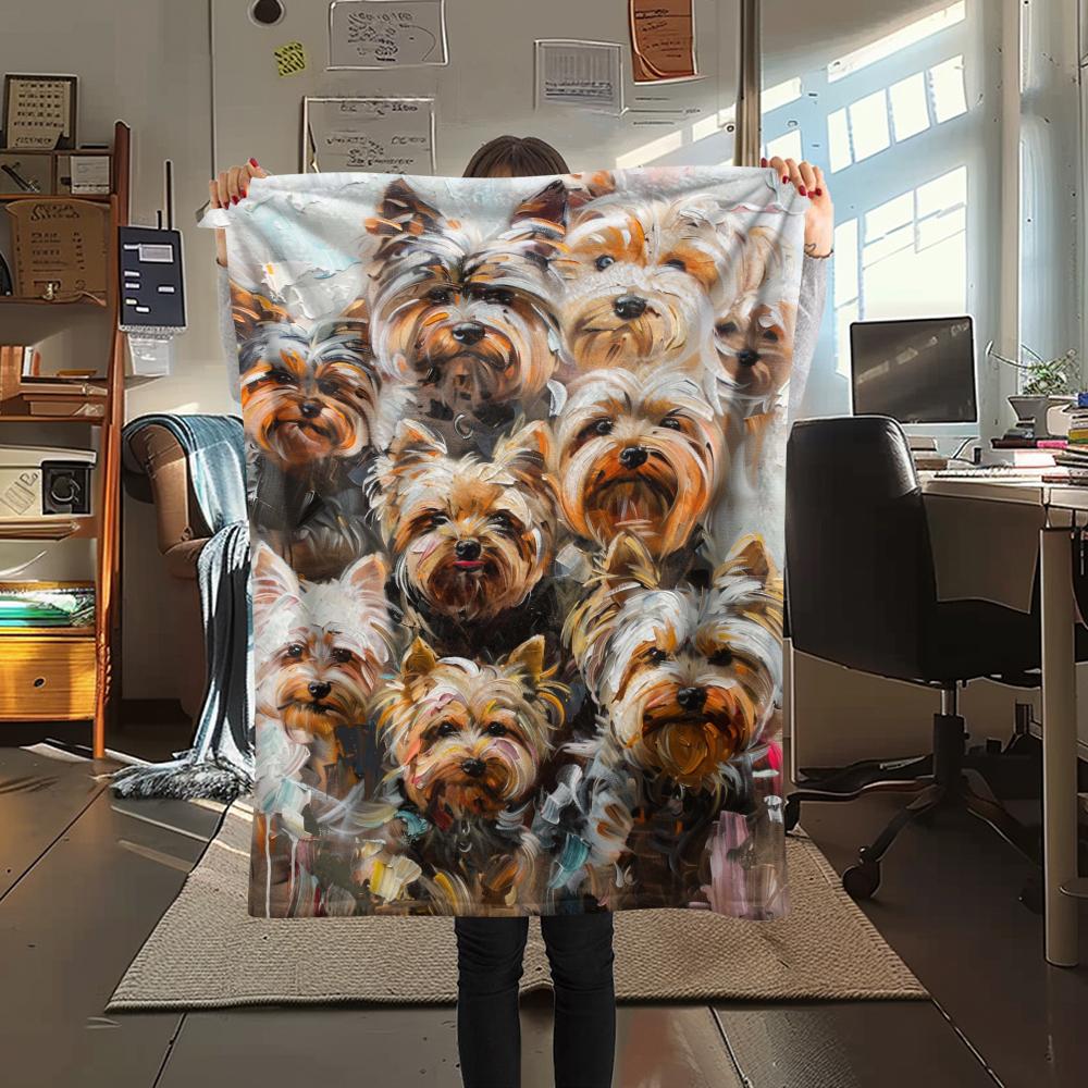 

1Pc Rottweiler Dog Print Flannel Blanket, High quality Comfortable for All Seasons, Home Decor, Warmth and Comfort, Perfect for Christmas Gifts 80cm x 120cm