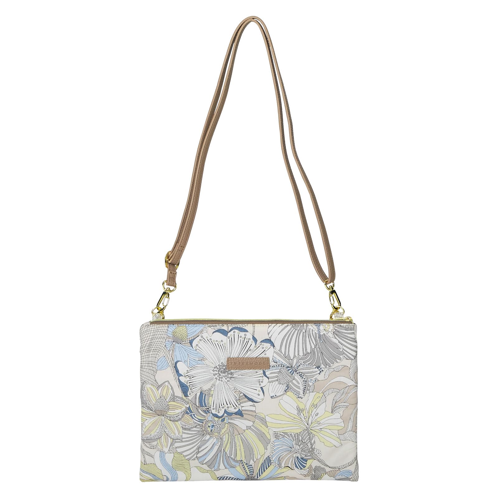 

[Intermode Зроблено з тканини Liberty] Сумка-сакош 2-в-1 з принтом Liberty 18704201 Жіноча (18704201C, Сіро-бежевий [C])