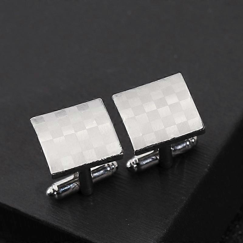 Zubehör: Lasergravierte karierte Manschettenknöpfe, Hemdmanschettenknöpfe im französischen Stil, Herren-Manschettenknöpfe B1211