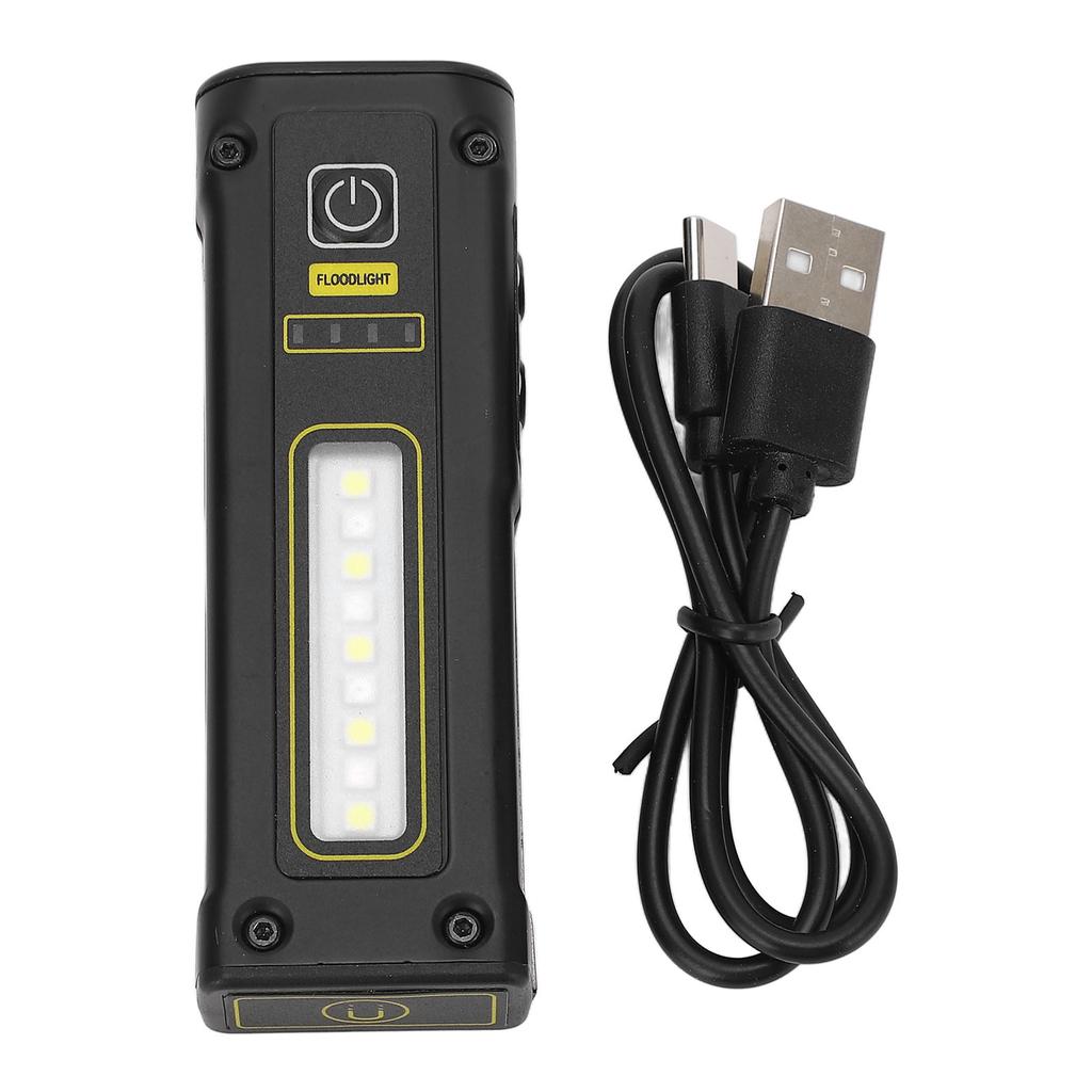 Black Flashlight Spot Light Magnet Suction IPX4 Waterproof Type C Rechargeable Warning Flashlight
