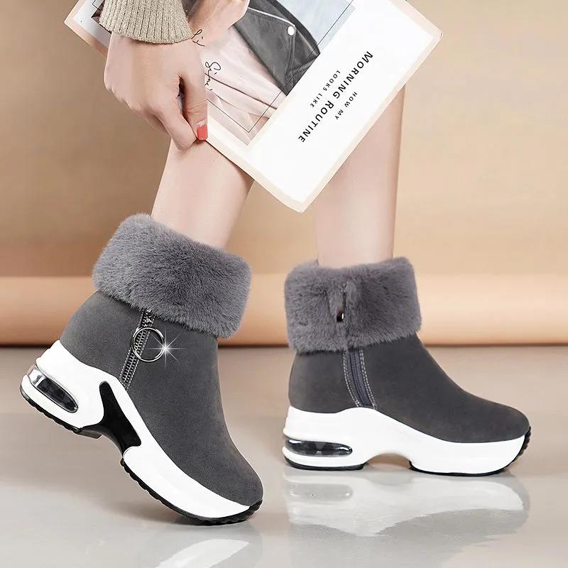 Autumn Winter Women's Warm Running Shoes Platform Winter Boots, Ankle Boot Women's Casual Shoes, Women's Zipper Ankle Boots, Women's Boots
