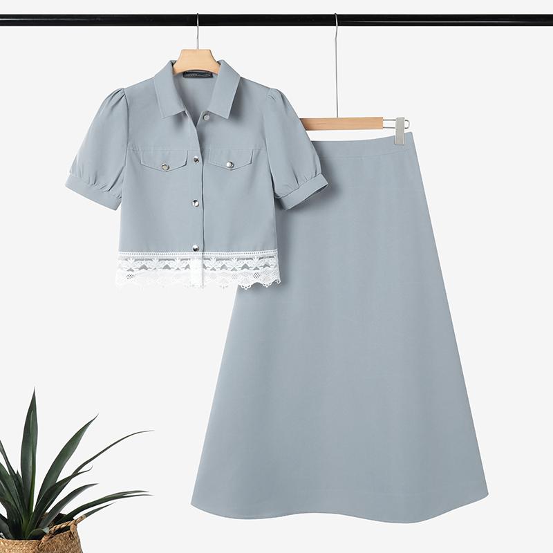 ZANZEA Dámské letní dvoudílné oblekové soupravy s krátkým rukávem a dlouhou sukní