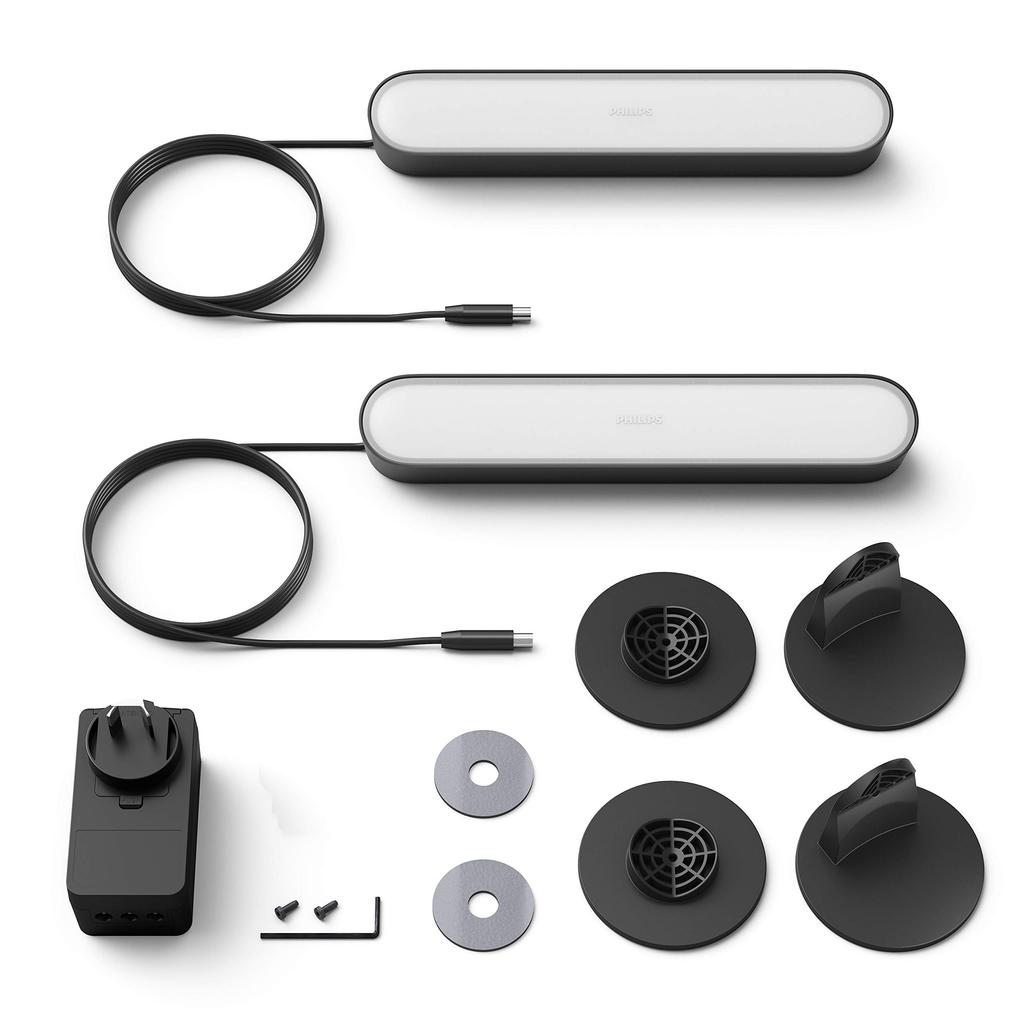 Philips Hue LED Bar Light, Smart Light for Gaming, Displays, Monitors, Alexa Compatible, RGB Dimmable Ambient Lighting, Full Color, Compatible with