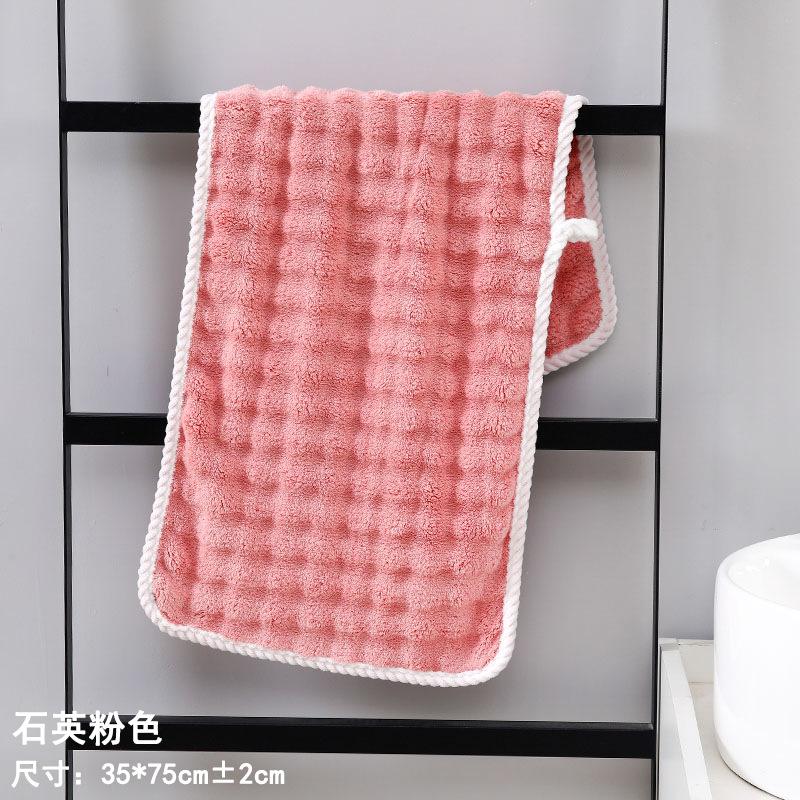 Towel summer new coral fleece bubble hemming multi-color face towel soft water absorption is not easy to lose hair face towel