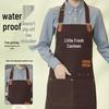 2025 Unisex Waterproof Canvas Apron with Custom Logo for Catering and Restaurant Use