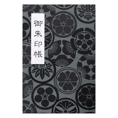 Goshuincho (stamp Book), 46 Pages, Accordion Style, with Vinyl Cover, Large Size, Includes Original Hōtokudō Bookmark, Floral Pattern (indigo).