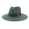 Kedja sommar halmhatt dam utomhus semester solskydd strand solhatt Panama halmhatt chapeau homme