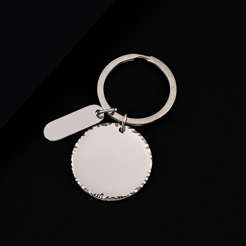 Concave Stainless Steel Keychain Blank - UV Laser Engravable Festival Gift