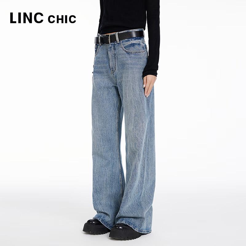 Jin Yujie Women's High-Waist Lightweight 100% Cotton Straight Jeans