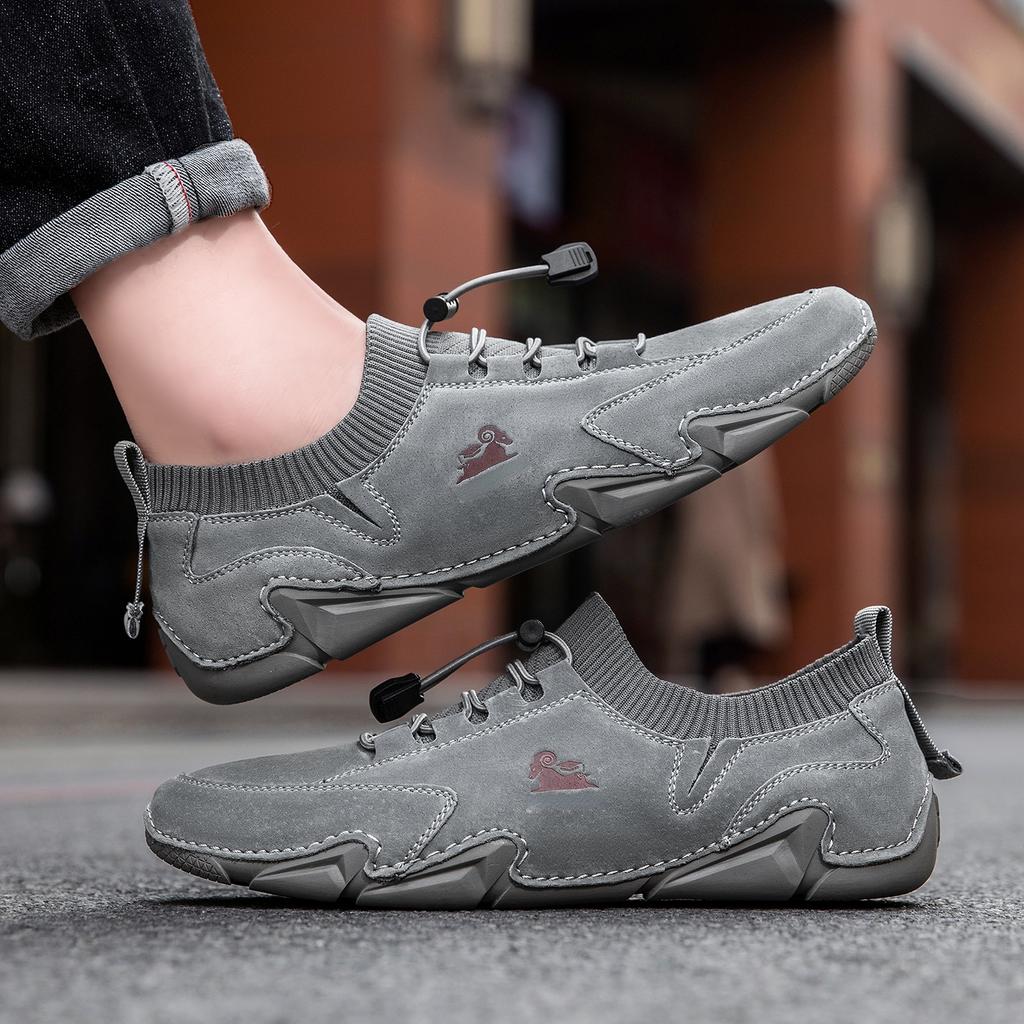 Leather popular men's shoes low-top men's casual shoes Martin shoes men's octopus men's shoes socks large size shoes