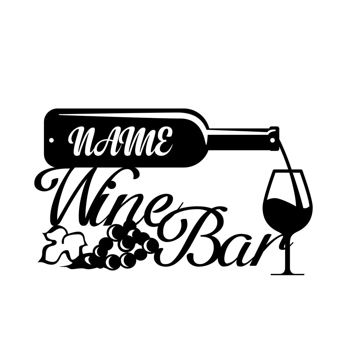 

Metal Wall Art Wine Bar Sign Home Decor чёрный