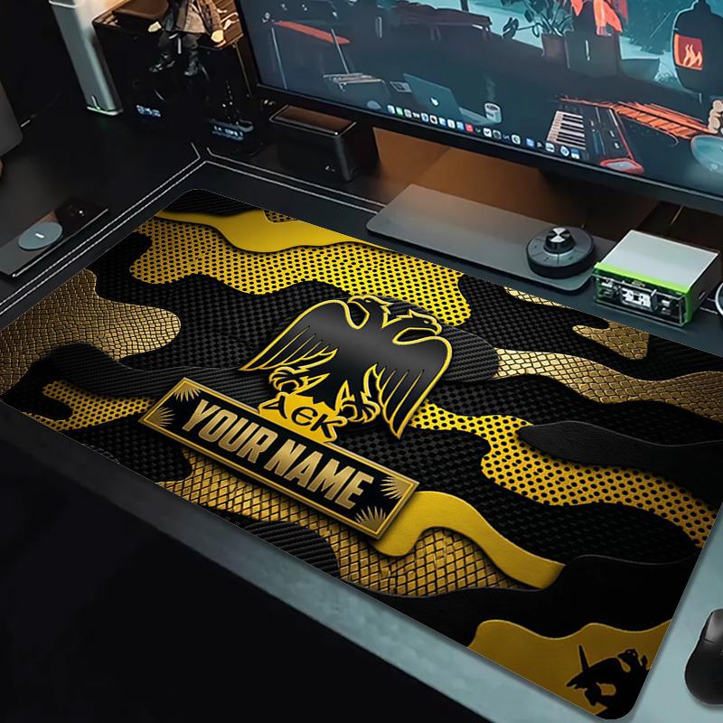 AEK Athens Print Cushion Non-slip Laptop Tablet Big Mousepad XXL Mat Mini PC Playmat With Lock edge