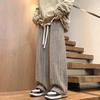 Men's Striped Woolen Straight Leg Trousers Classic Y2K Vintage Baggy Pants Casual High Street Fashion Gym Sweatpants