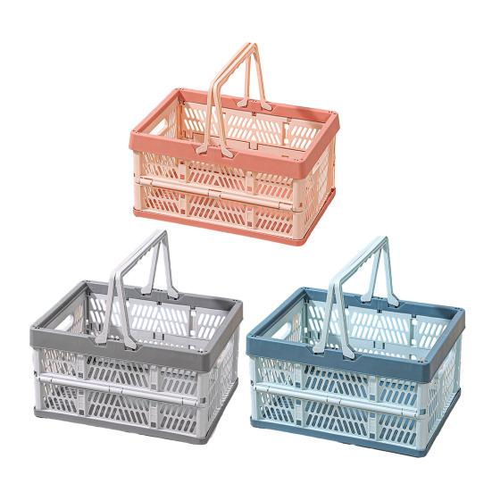 Inklapbare Opbergkrat Plastic Opvouwbare Opbergmand Grote Capaciteit Stapelbare Krat met Handvatten voor Kantoor Slaapkamer Keuken Speelkamer