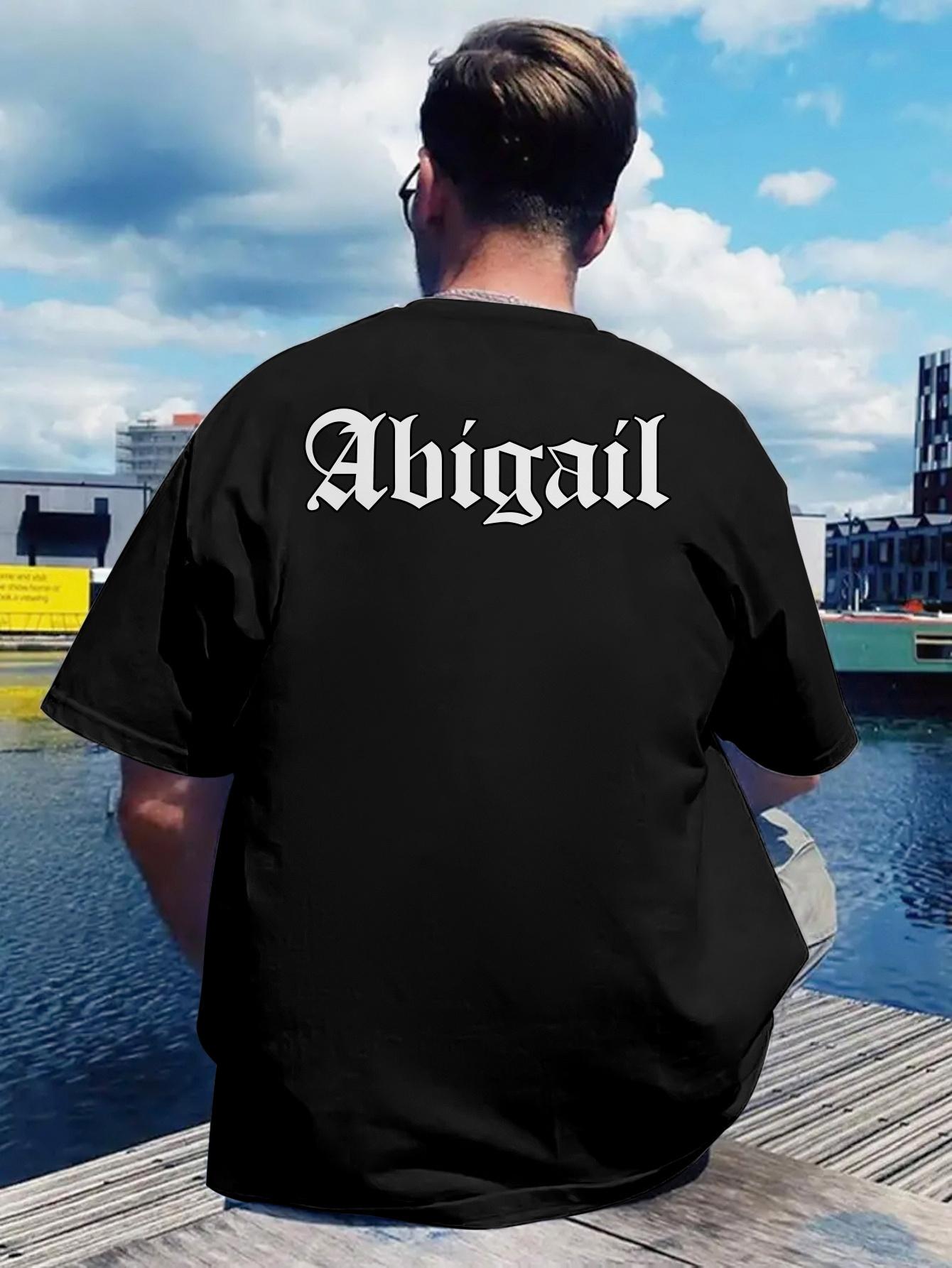 Vintage Rock Band Graphic T-shirt - Black Casual Summer Tee with Abigail Print XXL