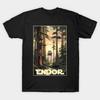 Men Black Print T-shirt Endor Vintage National Park Style Wpa Poster Star Wars No-Cut Transfer Paper Print Cotton Tshirt