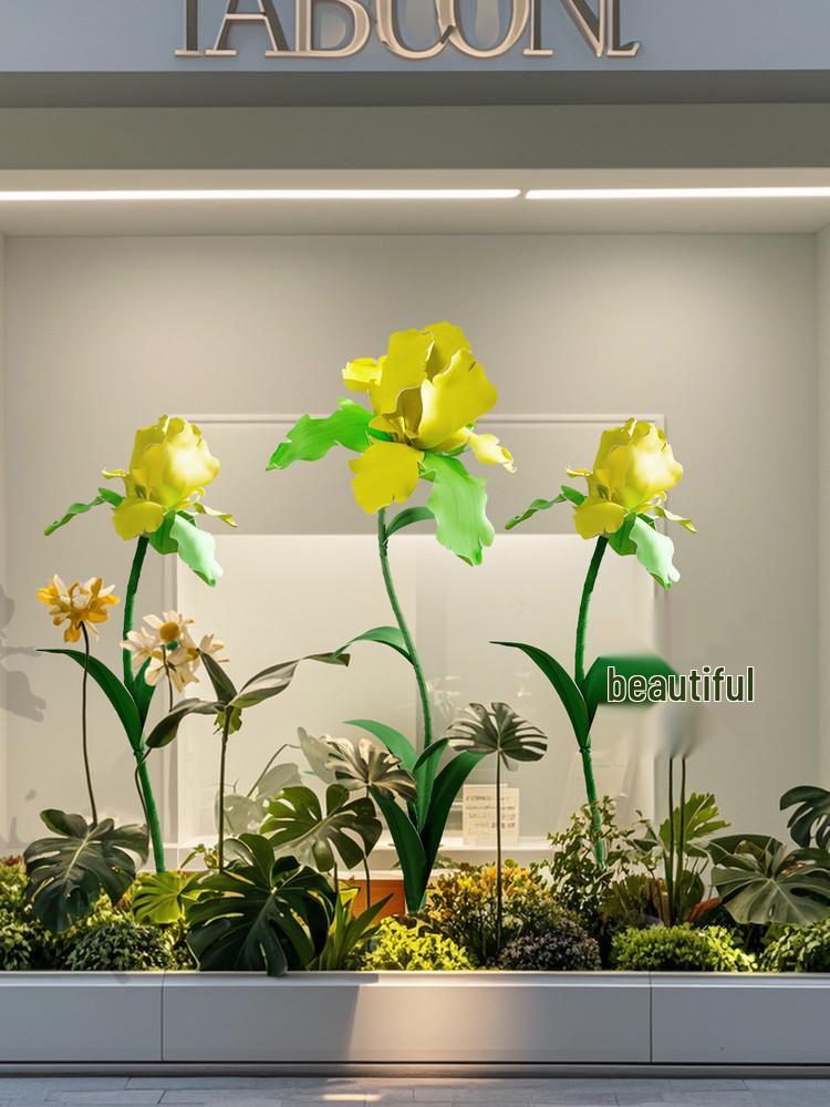 

Ручная работа, гигантский бумажный цветок ириса из ЭВА для витрины или свадебного декора Custom Special Order