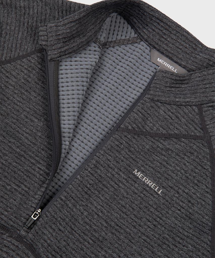 MERRELL [Women] Hike Grid Fleece Half Zip T-Shirt Charcoal