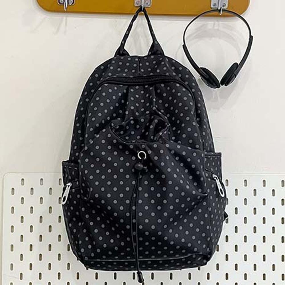 Spacious Student School Bag Lightweight Travel Daypack Polka Dot Nylon Backpack  Frequent Traveler