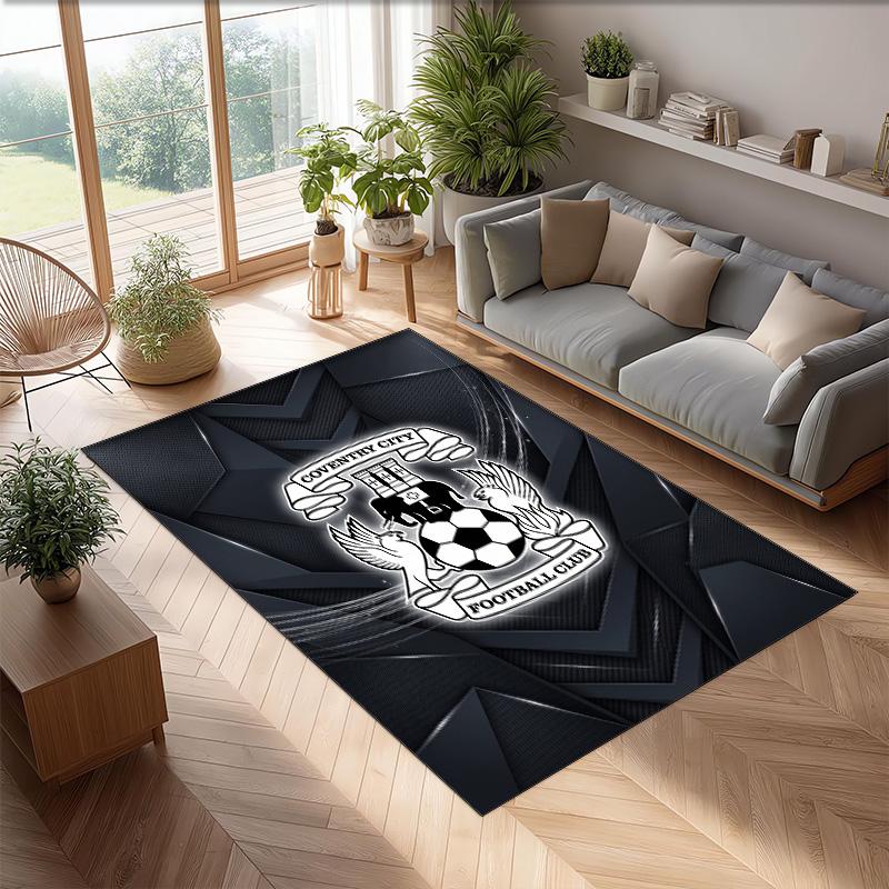 Tappeto in Velluto di Cristallo con Stampa del Coventry City Football, Comodo Assorbente d'Acqua Antiscivolo Tappeto per Pavimenti Interni