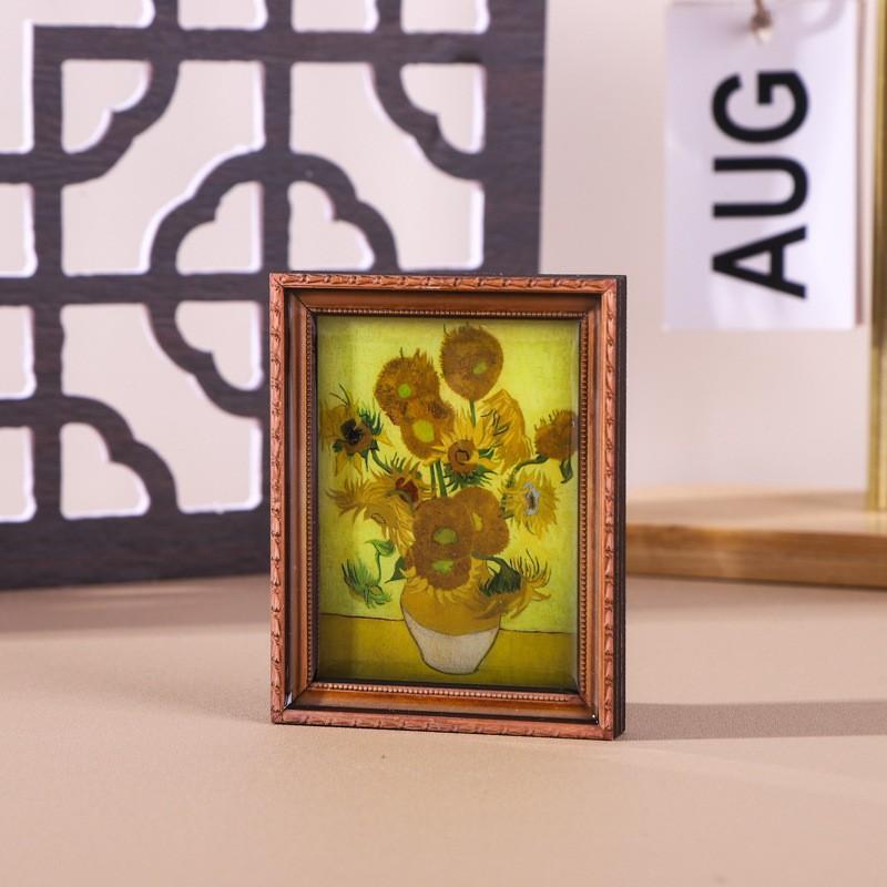 Custom Wooden Fridge Magnet World Famous Painting Oil Art Series Cultural Gift Home Decor Retro Souvenir