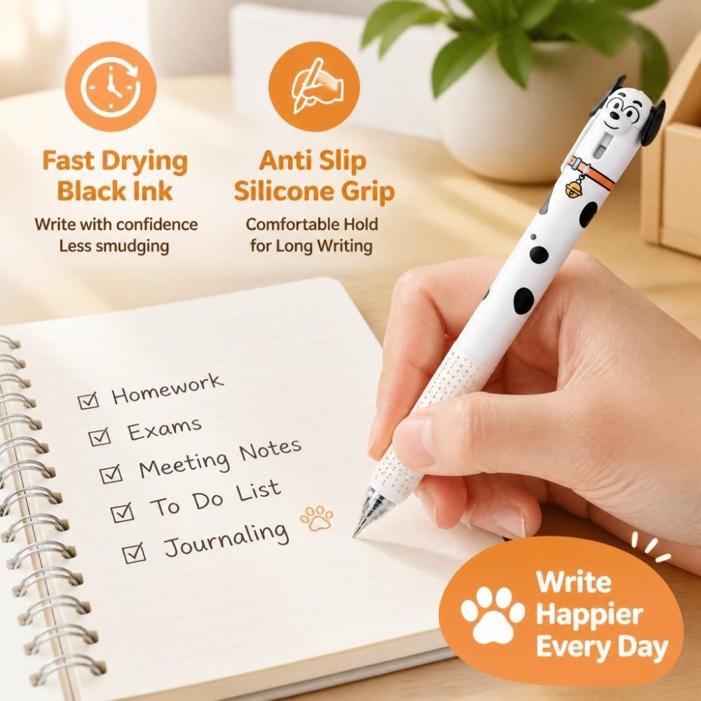 0.5mm ST Tip Cute Dog Gel Pen Fast Drying Ink Student Gel Pen Creative Writing Pen Exam Practice