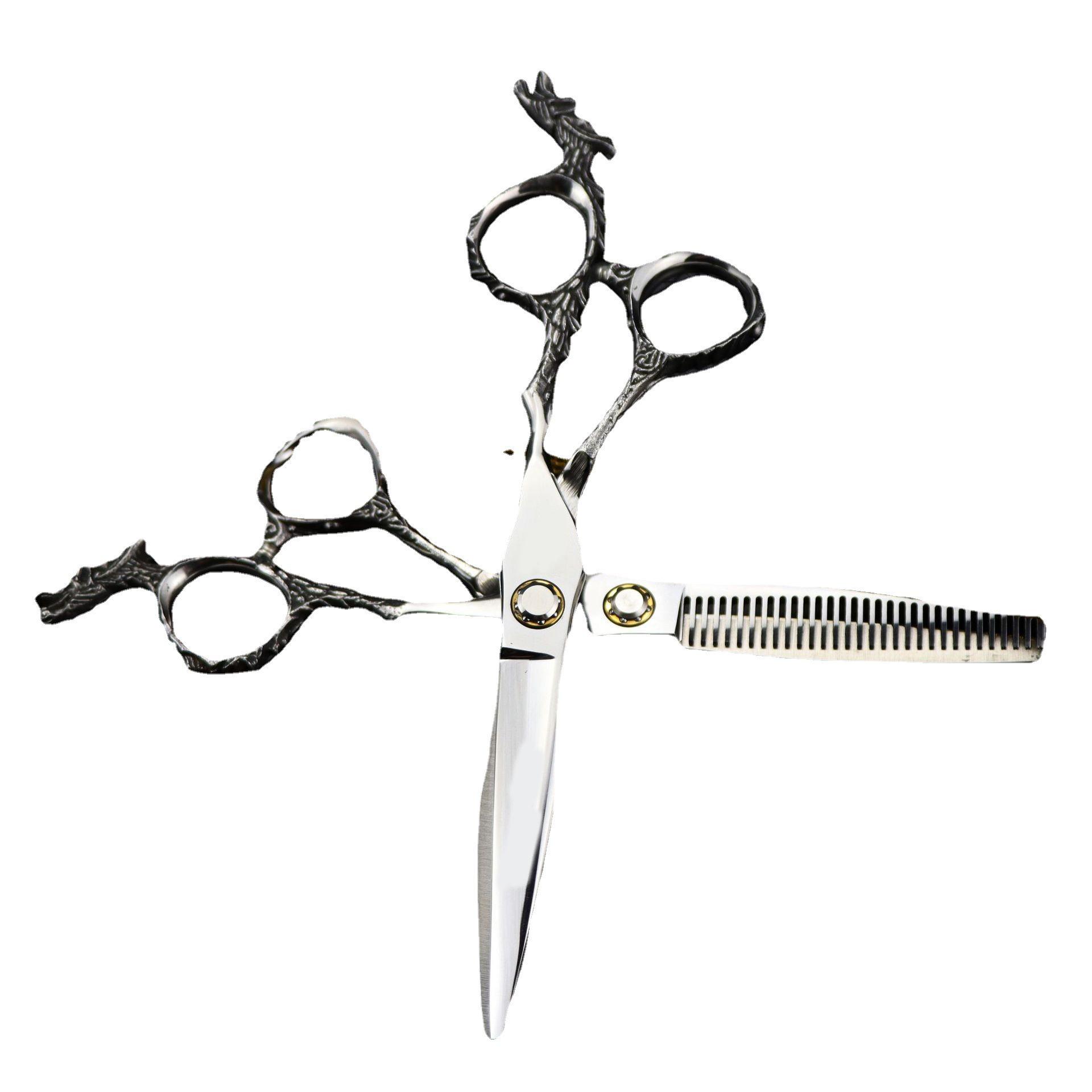6.0 Dragon Handle German Hairdressing Scissors Set: Straight & Thinning Shears Straight Shears - 6.0 inch