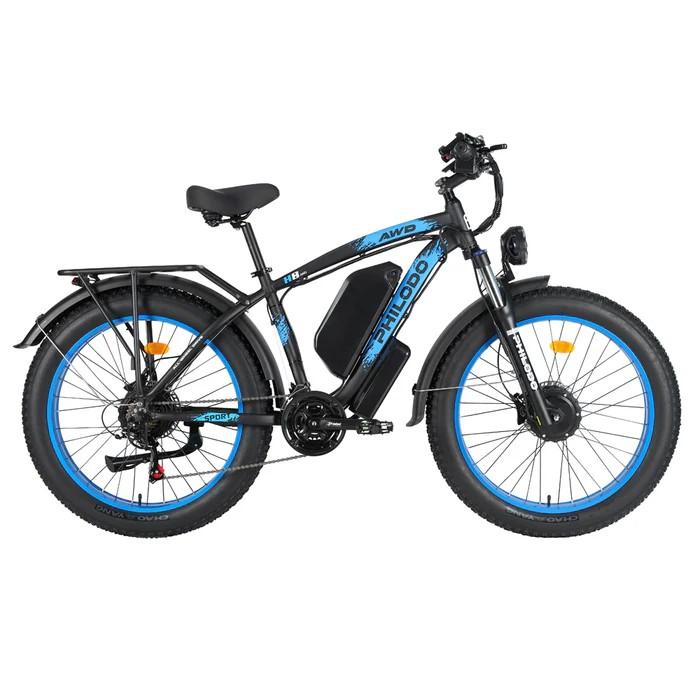 PHILODO H8 Elektrische Fiets met Dubbele Motor, 48V 26Ah Verwijderbare Batterij, Hydraulische Schijfremmen