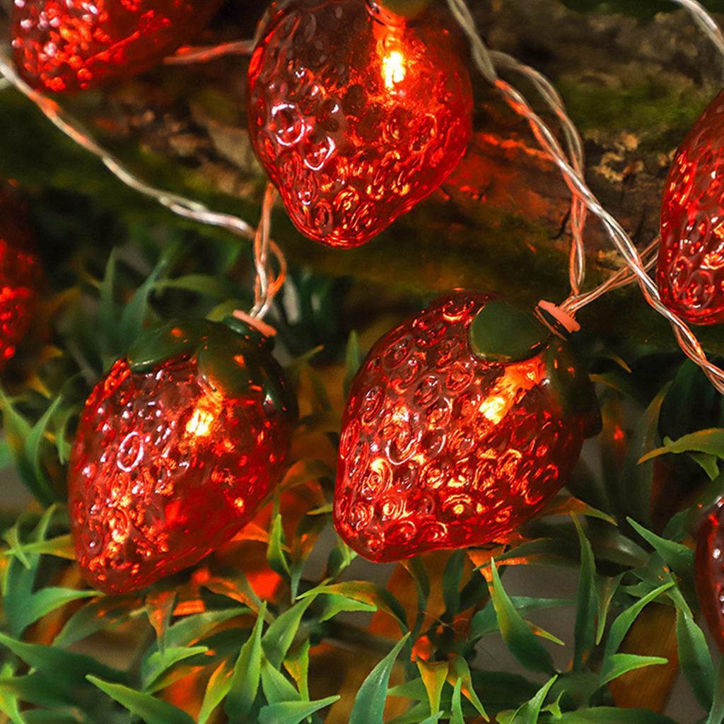 9.8ft 20LEDs Fruit String Lights Battery Operated Strawberry Lamp String Lights for Christmas Parties Outdoor Decorative Lights