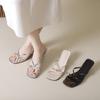 French square head cross thin strap high heel cool slippers women's 2025 summer new temperament thin heel toe Roman sandals