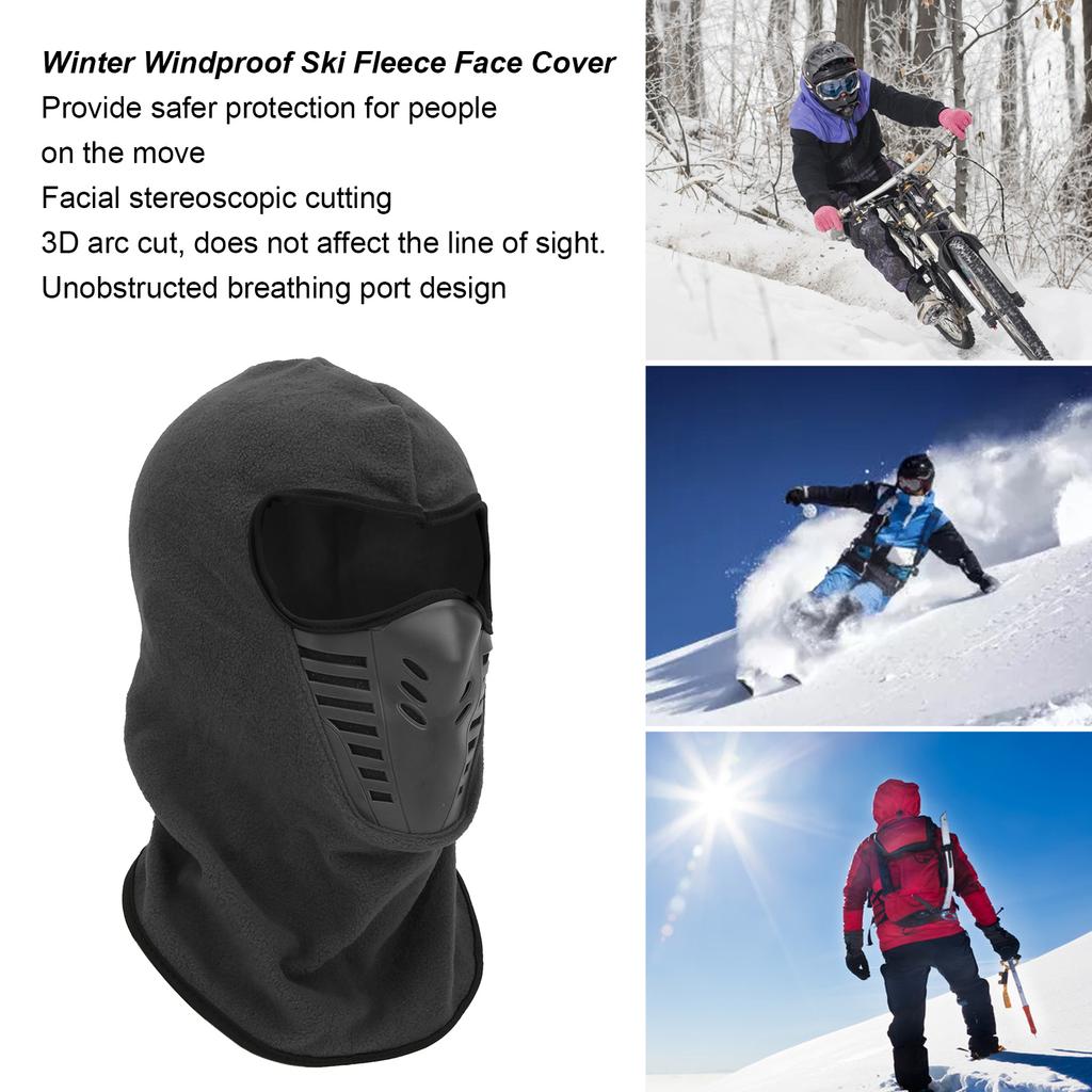 Full Face Cover with Brthable Mesh Silicone Panel Winter Fce Neck Warmer for Riding