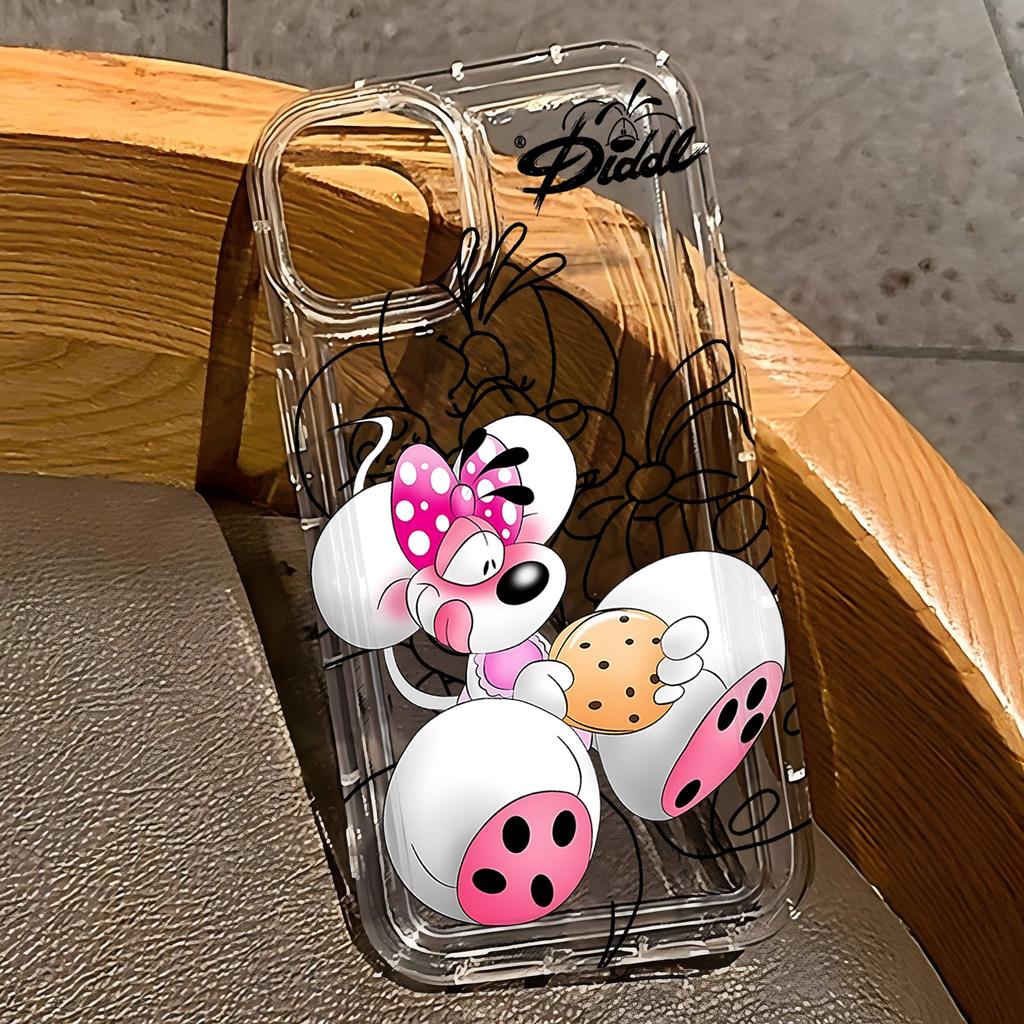 Cartoon D-Diddls Phone Case for iPhone 17 16e 16 15 14 13 12 11 Pro Max 7 8 Plus X XR XSMax Airbag Anti Fall Clear